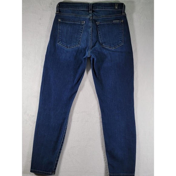 7 For All Mankind Cropped Gwenevere Size 27 Ankle Low Rise Straight Womens Jeans - Picture 7 of 16